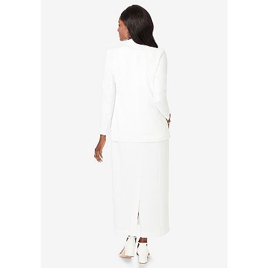 Jessica London Women's Plus Size Stretch Crepe Maxi Jacket Dress