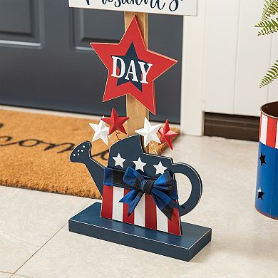 Glitzhome 35.75"h Patriotic Wooden Top Hat Porch Sign