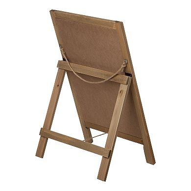 Glitzhome 24''h Patriotic/ Americana Wooden Easel Porch Sign Decor