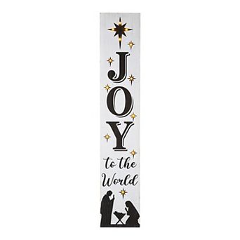 Glitzhome 42"h Lighted Wooden Nativity Porch Sign With Timer