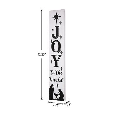 Glitzhome 42"h Lighted Wooden Nativity Porch Sign With Timer