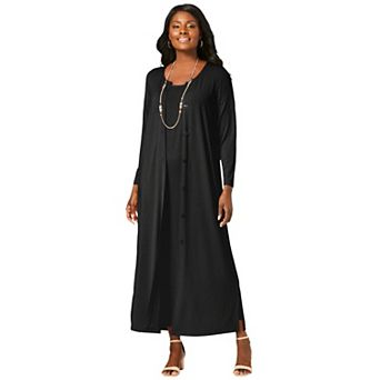Jessica London Women's Plus Size 2 pc Stretch Knit Duster Set