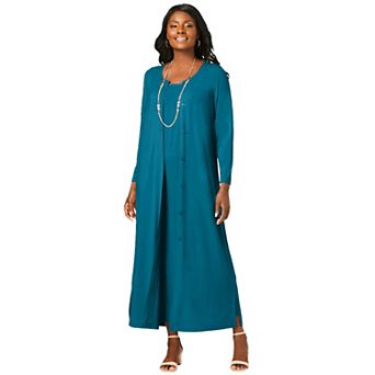 Jessica London Women's Plus Size 2 pc Stretch Knit Duster Set