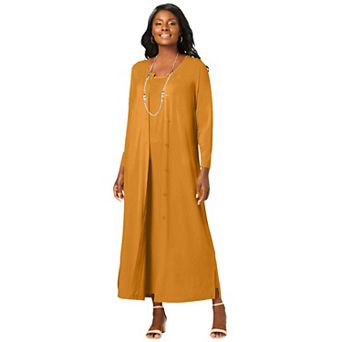 Jessica London Women's Plus Size 2 pc Stretch Knit Duster Set