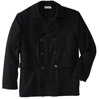 Liberty Blues By Kingsize Men's Big & Tall Double-breasted Wool Peacoat