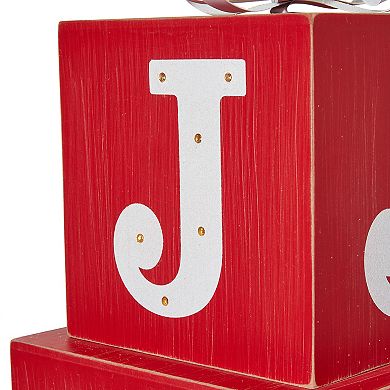Glitzhome 32"h Christmas Wooden Block Joy Porch Sign Decor