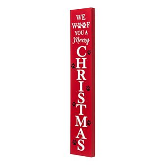 Glitzhome 42" H Lighted Christmas Porch Sign, Wooden Merry Christmas Vertical Wall Décor