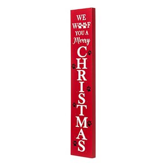 Glitzhome 42" H Lighted Christmas Porch Sign, Wooden Merry Christmas Vertical Wall Décor