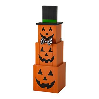 Glitzhome 36"h Double Sided Porch Decor, Wooden Porch Sign for Halloween and Fall