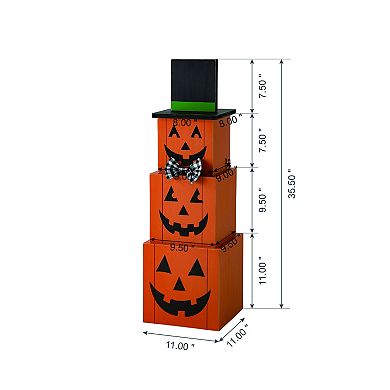 Glitzhome 36"H Double Sided Wooden Porch Sign for Halloween and Fall