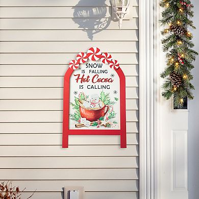 Glitzhome 24”H Christmas Wood Easel Porch Decor, Decorative A-Frame Freestanding Porch Sign