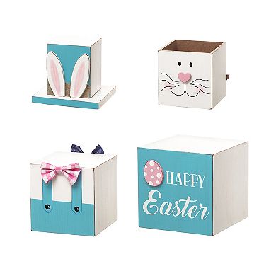 Glitzhome 24.5" H Patriotic/ Easter Double Sided Wooden Porch Decor, Easter Bunny & Uncle Sam
