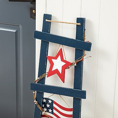 Glitzhome 36"h Patriotic Ladder-shaped "usa" Sign Porch Decor