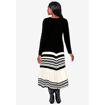 Jessica London Fit And Flare Sweater Dress - 30/32, Black Ivory