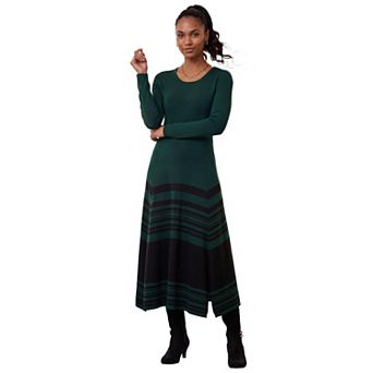 Jessica London Women's Plus Size Fit And Flare Sweater Dress
