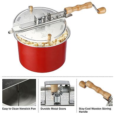 6.5 Quart Crank Stovetop Popcorn Maker