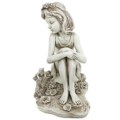Pausing By The Pond Little Girl Garden Statue