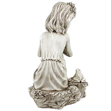 Pausing By The Pond Little Girl Garden Statue