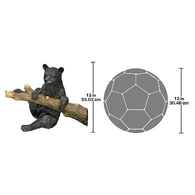 Up A Tree Hanging Black Bear Cub Sculpture: Climbing Bear Cub