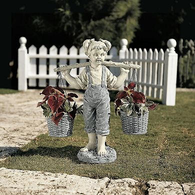 Flowers For Felicity Little Girl Garden Statue: Medium