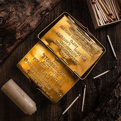 Kings County Tools Brass Candle Lantern Table Decor