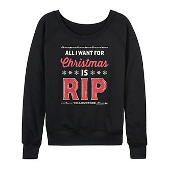Women's Yellowstone Rip Wheeler Christmas French Terry Long Sleeve Tee