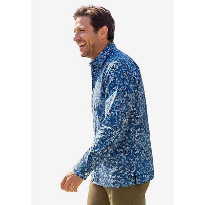 men's big and tall untucked dress shirts APEXFWDT Men's Big and Tall Long Sleeve Button Down Shirt Untucked Dress  Shirt with Pocket Casual Business Shirt for Men