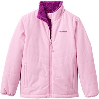 Girls 4-20 Lands' End Reversible Fleece Puffer Jacket