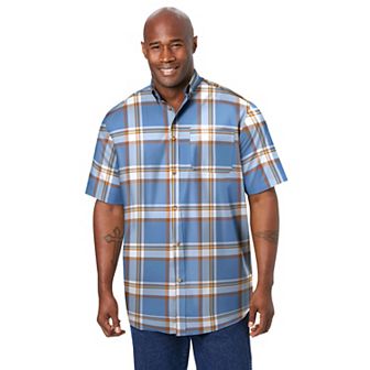 Kingsize Men's Big & Tall Short Sleeve Wrinkle-free Sport Shirt