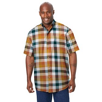 Kingsize Men's Big & Tall Short Sleeve Wrinkle-free Sport Shirt