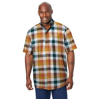 Kingsize Men's Big & Tall Short Sleeve Wrinkle-free Sport Shirt