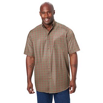 Kingsize Men's Big & Tall Short Sleeve Wrinkle-free Sport Shirt