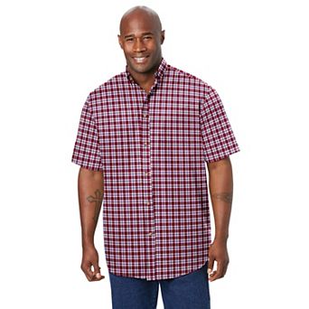 Kingsize Men's Big & Tall Short Sleeve Wrinkle-free Sport Shirt