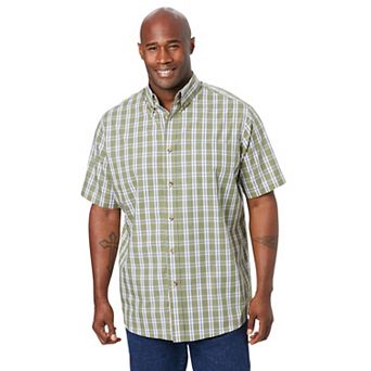 Kingsize Men's Big & Tall Short Sleeve Wrinkle-free Sport Shirt