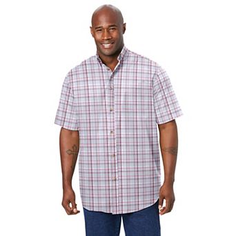 Kingsize Men's Big & Tall Short Sleeve Wrinkle-free Sport Shirt