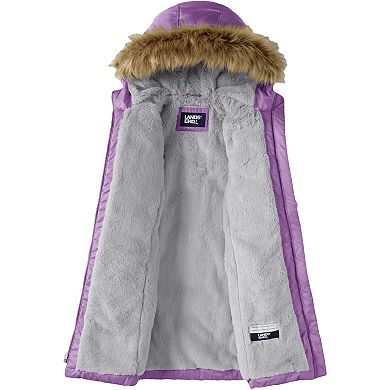 Girls 4-16 Lands' End Fleece Lined Hooded Puffer Coat