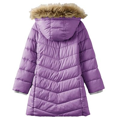 Girls 4-16 Lands' End Fleece Lined Hooded Puffer Coat