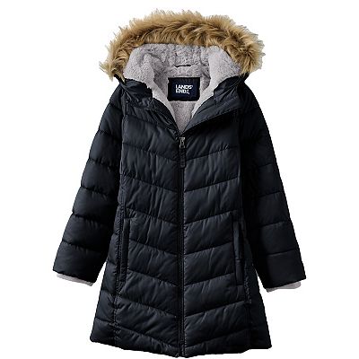 Fashion fleece lined girls coat