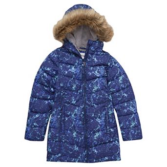 Girls 4-16 Lands' End Fleece Lined Hooded Puffer Coat