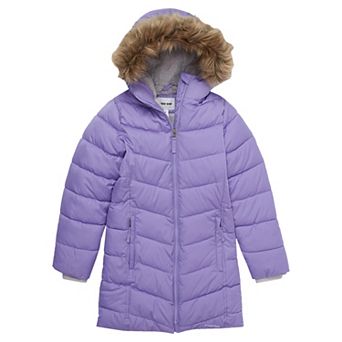 Girls 4-16 Lands' End Fleece Lined Hooded Puffer Coat