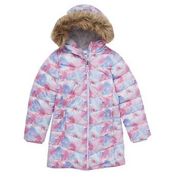 Girls 4-16 Lands' End Fleece Lined Hooded Puffer Coat