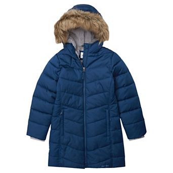 Girls 4-16 Lands' End Fleece Lined Hooded Puffer Coat