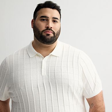 Big & Tall Apt. 9® Short Sleeve Textural Sweater Polo