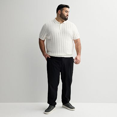 Big & Tall Apt. 9® Short Sleeve Textural Sweater Polo