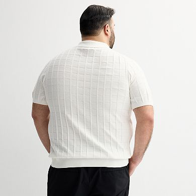 Big & Tall Apt. 9® Short Sleeve Textural Sweater Polo