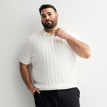 Big & Tall Apt. 9® Short Sleeve Textural Sweater Polo