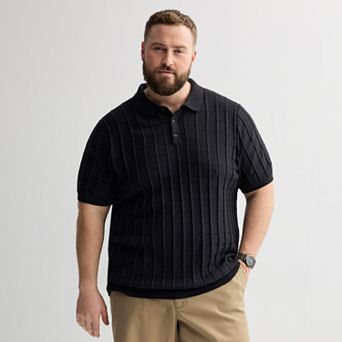 Big & Tall Apt. 9® Short Sleeve Textural Sweater Polo
