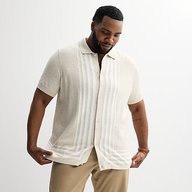 Big & Tall Apt. 9® Knit Short Sleeve Button Down Shirt