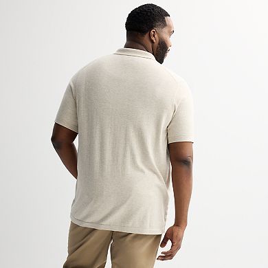 Big & Tall Apt. 9® Knit Short Sleeve Button Down Shirt