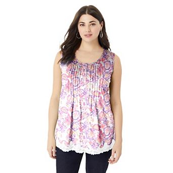 Roaman's Women's Plus Size Ombre Lace Tank